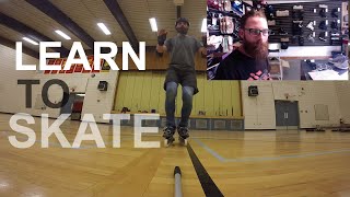 How to Rollerblade  First time on Inline Skates  BASIC STRIDE ON INLINE SKATES [upl. by Lougheed846]