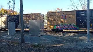 NS 4826 leads a mixed freight train in Blandon PA 10K [upl. by Ez814]