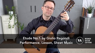 Etude No1 by Giulio Regondi and Lesson for Classical Guitar [upl. by Possing]