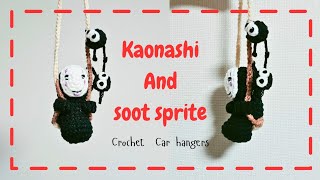 No face Kaonashi and soot sprite crochet car hangerscar accessoriescrochet [upl. by Lai825]