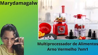 Multiprocessador de Alimentos Arno Vermelho 7 em 1 [upl. by Nitsrik]