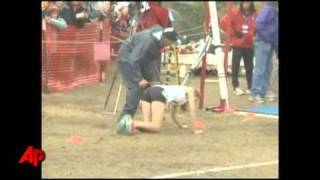 Raw Video Runner Crawls to Finish Line [upl. by Ballard]