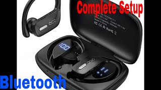 Setup Occiam Bluetooth Headphones Wireless Earbuds [upl. by Latrice]