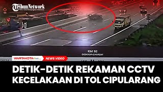 DETIKDETIK Rekaman CCTV dilokasi kecelakaan Tol Cipularang KM92 [upl. by Yenetruoc41]