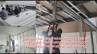 pvc panel installation [upl. by Ahsinal]