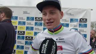 Mathieu van der Poel  Interview at the finish  Paris  Roubaix 2024 [upl. by Bautram]