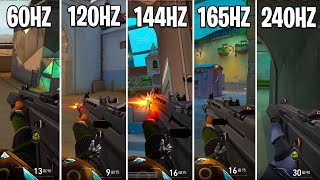 Valorant 60hz vs 120hz vs 144hz vs 165hz vs 240hz [upl. by Brody]