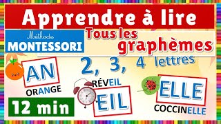 Méthode Montessori  Tous les graphèmes  2 3 et 4 lettres [upl. by Diraj396]