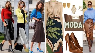 MODA TENDENCIA OTOÑO INVIERNO OUTFITS CON FALDAS PARA VESTIR BIEN EN TEMPORADA OTOÑO INVIERNO [upl. by Hurty]