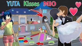 ماذا تفعل ميو مع يوتا Secret Mio Kiss YUTA😱 Hiding Haunted place Wedding in Sakura School simulator [upl. by Rovner]