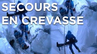 Secours en montagne Crevasse dans la Vallée Blanche Chamonix MontBlanc Emmanuel Cauchy PGHM [upl. by Viddah]