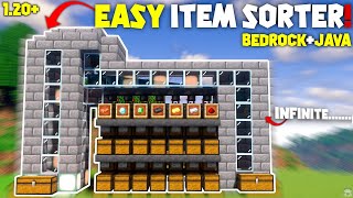 EASIEST Item Sorter Minecraft BedrockJava 120 [upl. by Boice]