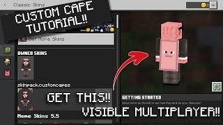 Works MultiplayerHow To Get A CUSTOM CAPE on Minecraft Bedrock [upl. by Daphne]