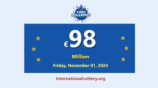 Result of Euro Millions on October 29 2024  Jackpot rises to €98000000 [upl. by Cogan583]