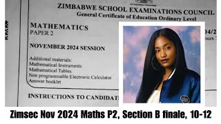 Zimsec Nov 2024 Maths Paper 2  transformation vectors amp circle geometry solutions [upl. by Jeb446]