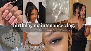 bday prepself caremaintenance vlog  facial nails grwm amp more [upl. by Anidualc]