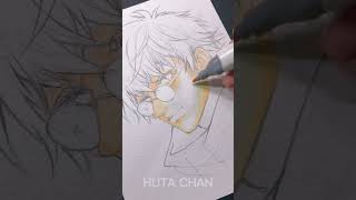 Draw GOJO SATORU with Cheap Markers  Set  3   Huta Chan shorts jujutsukaisen [upl. by Fedora]