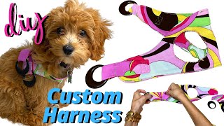 DIY CUSTOM DOG HARNESS TUTORIAL [upl. by Aineg]