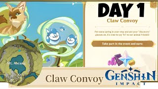 CLAW OF CONVOY DAY 1  GENSHIN IMPACT [upl. by Ecirbaf]