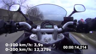 Yamaha FZ6 Fazer 2006  Acceleration 0100 amp 0200 kmh [upl. by Nylasor]