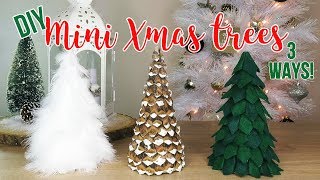 DIY Christmas Tree Decor  How to Make 3 Mini Tabletop Trees Affordable [upl. by Rochemont]