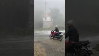 Bike Rider Trying to Cross Water Stream river flood road bike travel nature hills [upl. by Lothair]