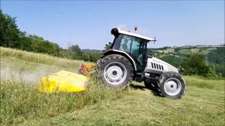 FALCIATURA ERBA PRIMO TAGLIO 2017 Lamborghini r5 130  fiat 605 c super  landini 5830 [upl. by Seamus]