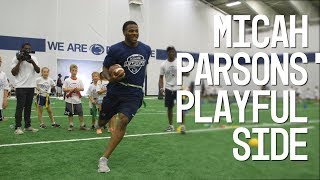 See Micah Parsons’ playful side at Penn State Football’s Lift For Life [upl. by Atinreb330]