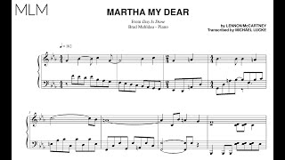 Brad Mehldau  Martha My Dear Solo Piano  Transcription [upl. by Helbonnah773]