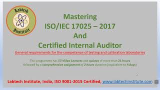 CERTIFIED INTERNAL AUDITOR TRAINING ON ISO IEC 17025 2017 [upl. by Lleral326]