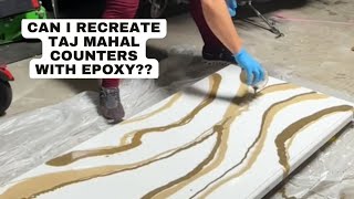 DIY Epoxy Countertops Trying to recreate Taj Mahal 😬😬😬 [upl. by Ryter]