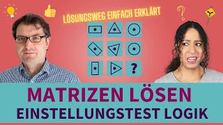 Matrizen lösen  Einstellungstest Logisches Denken trainieren einstellungstest logik lernen [upl. by Airpal683]