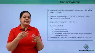 Class 11th – Unemployment in India  Indian Economics  Tutorials Point [upl. by Akselav]