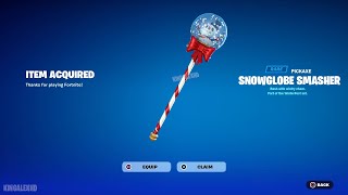 How To Get SNOWGLOBE SMASHER Pickaxe NOW FREE In Fortnite Unlocked Snowglobe Smasher [upl. by Kobylak]