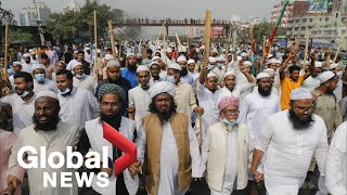 Hundreds rally against police violence during Modi protests in Bangladesh [upl. by Demetria700]