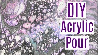 DIY Acrylic Paint Pouring Tutorial for Beginners EasiestCheapest way to make Cells [upl. by Dolloff]