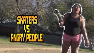 SKATERS vs HATERS 40  Skateboarding Compilation  Skaters vs Angry People [upl. by Kreda]