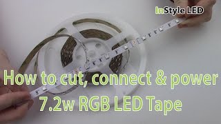 LED Strip Lights  How to cut connect amp power 72w RGB LED Tape [upl. by Zoellick]