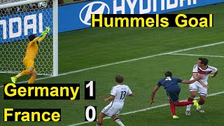 Germany vs France 1  0  Mats Hummels Goal  2014 World Cup [upl. by Lienahs]