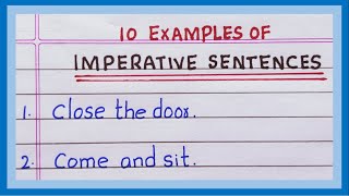 Examples of Imperative Sentences  in English  5 Examples  10 Examples of Imperative sentences [upl. by Seabrook446]