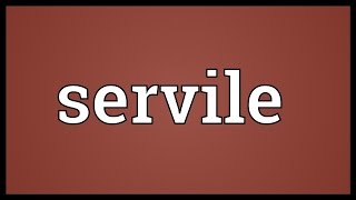 Servile Meaning [upl. by Ewall]