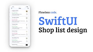 Shops list design SwiftUI  Flawless code  SwiftUI [upl. by Kylynn]