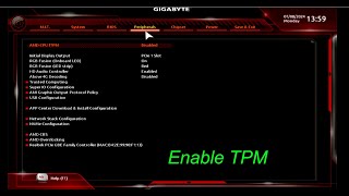 How to Enable TPM for Gigabyte AMD MOBO B450 [upl. by Parik]