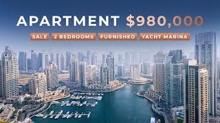 Sale  Fully Furnished 2Bed Apartment in Dubai Marina  980000 [upl. by Ruyle]