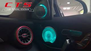 12 colors Breathing ambient light 3D rotation tweeter for MercedesBenz W205 C class [upl. by Ahsirpac]