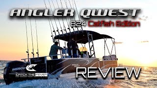 Angler Qwest 824 Catfish Edition Pontoon Boat Review  Catch the Fever [upl. by Eniale]