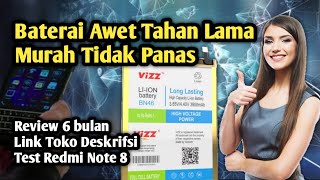 Review Baterai Vizz Double Power Redmi Note 8 Terbaik  Baterai Hp Awet Tahan Lama Murah [upl. by Aracaj]