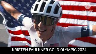 Kristen Faulkner gold  Kristen Faulkner cycling gold  cycling Olympic 2024 [upl. by Darcie325]