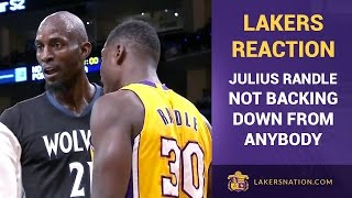 Kobe Bryant Lakers React To Julius Randle Kevin Garnett TrashTalk [upl. by Wamsley658]