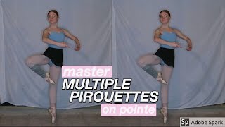 the TRICK to doing multiple pirouettes on POINTE [upl. by Ravilob428]